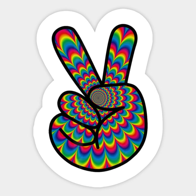 Psychedelic Hippie Peace Sign T Shirt Cool Hippy Costume Sticker by adrinalanmaji